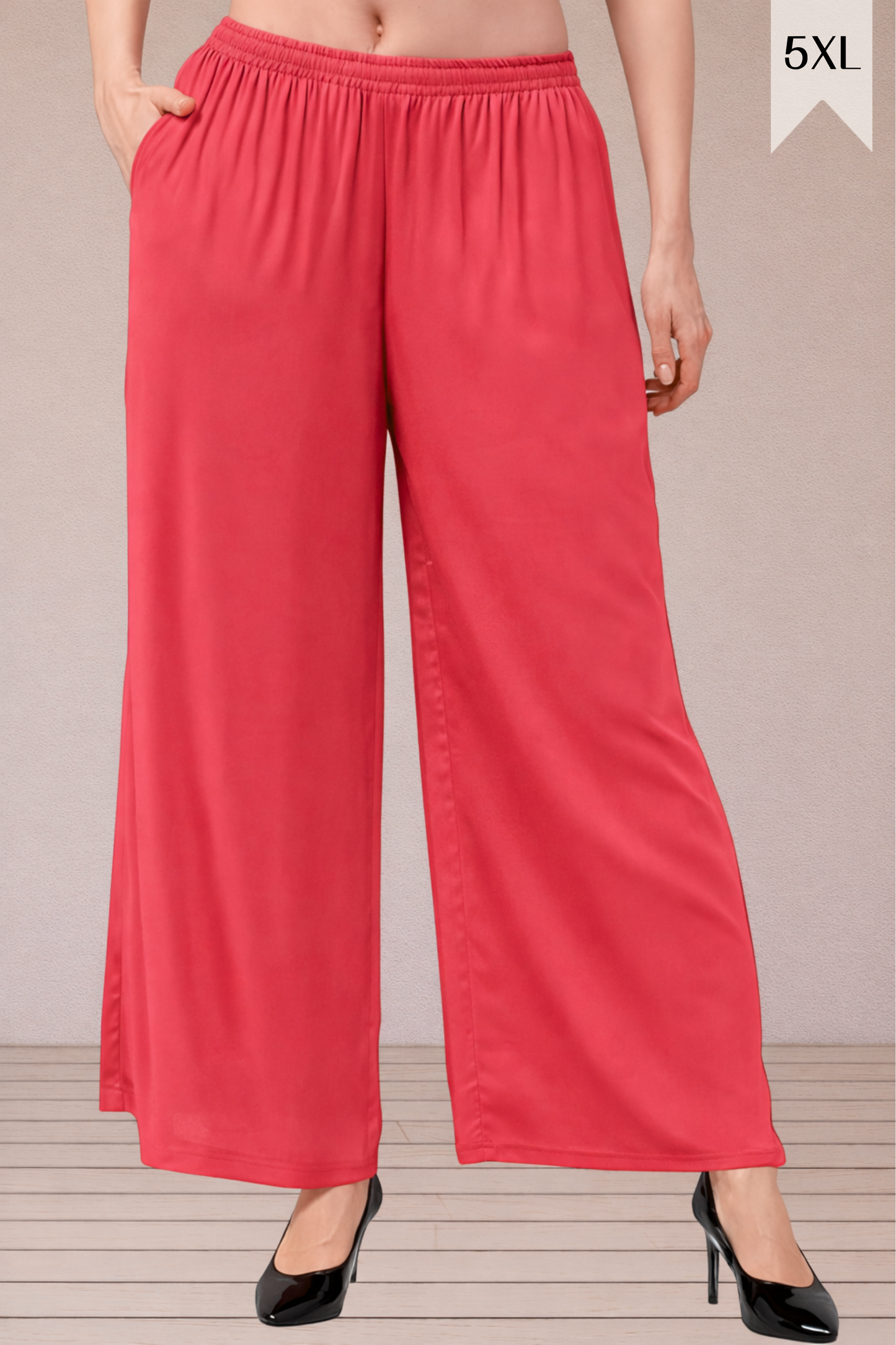 Rose Pink Flared Palazzo Pant