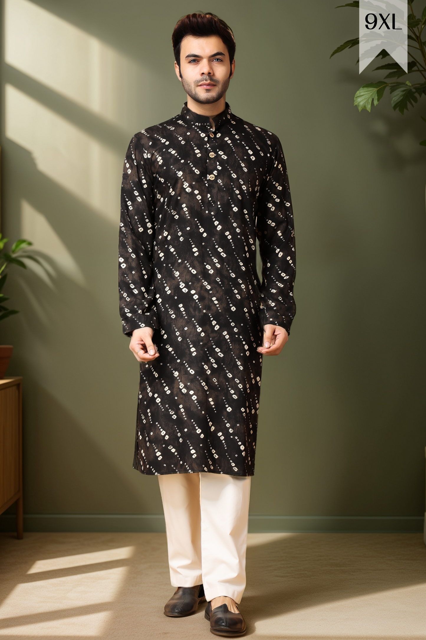 Buy Plus Size ​Smoky Swirls Printed Kurta Pajama At Apella | Sizes XS to 10 XL | India | Free Delivery | Customized