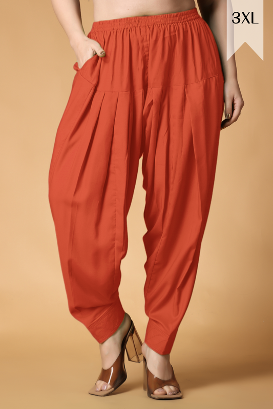 Pale Orange Pleated Cotton Salwar