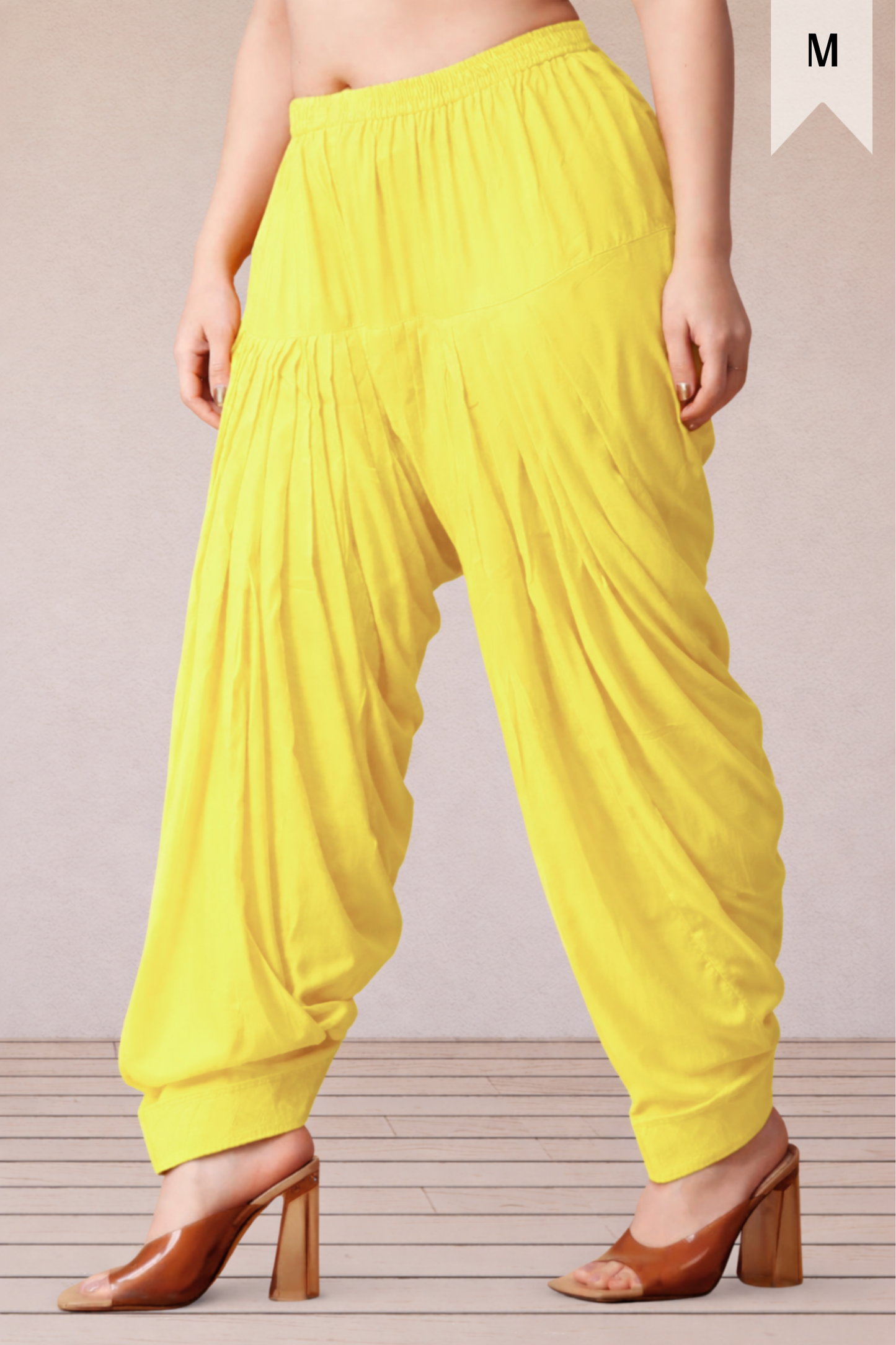 Neon Yellow Rayon Patiala Salwar