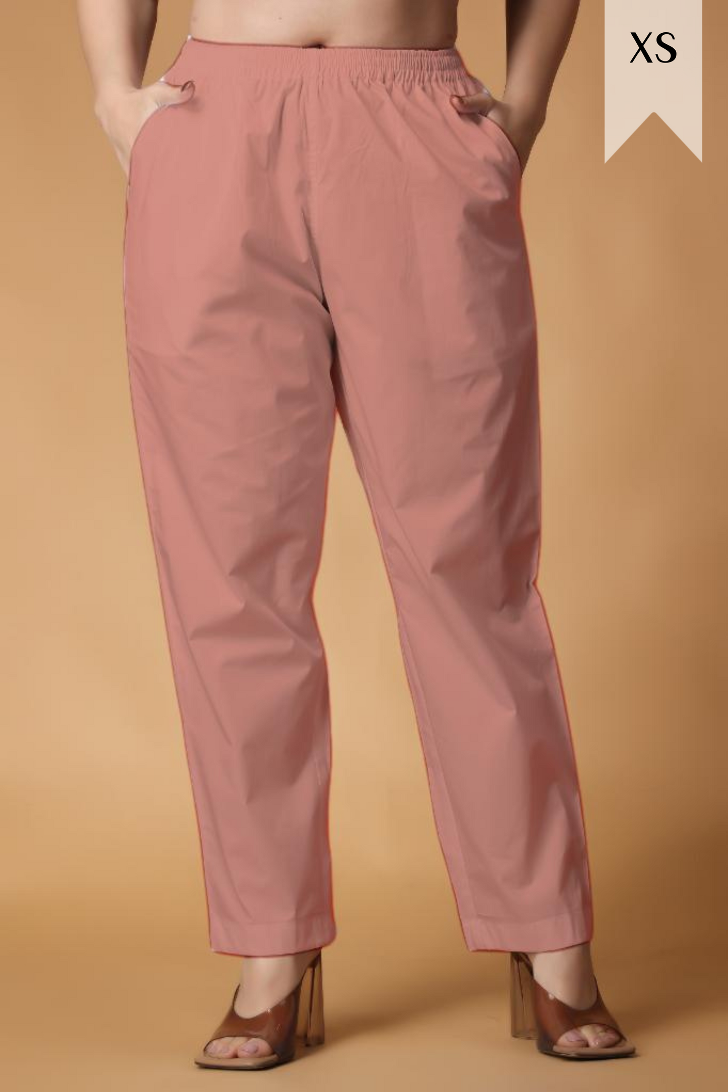Light Peach Cotton Kurti Pant