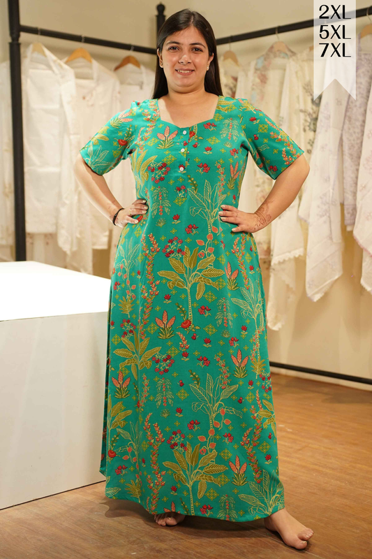 Vibrant Floral Rayon Night Gown