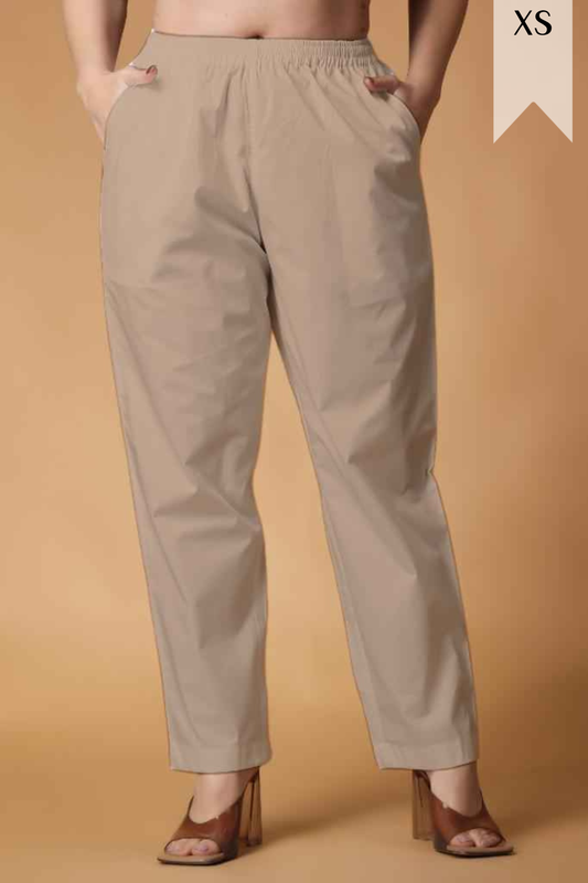 Very Light Peach Cotton Kurti Pant