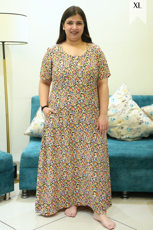 Moon Flower Rayon Night Gown