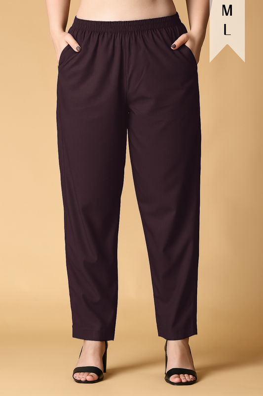 Wine Cotton Kurti Pant