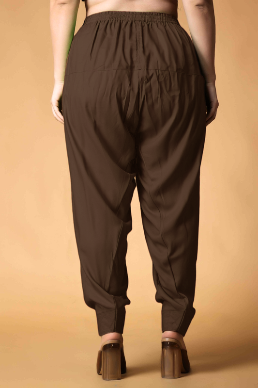 Coffee Rayon Pleated Salwar