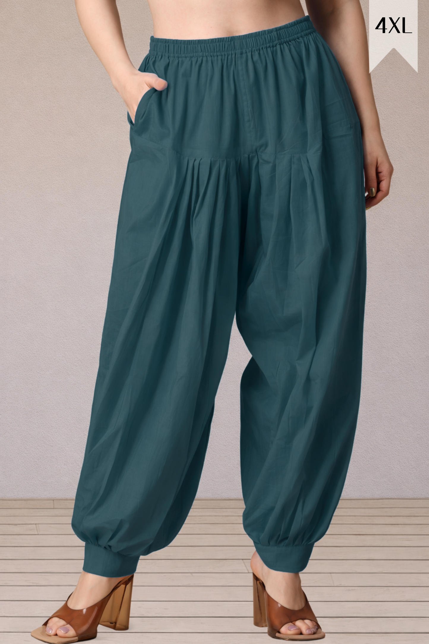 Teal Cotton Afghani Salwar