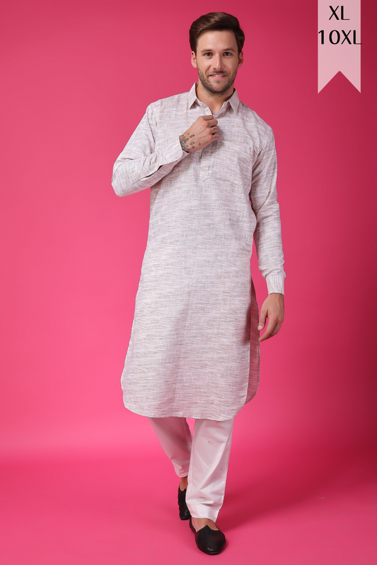 Buy Plus Size ​Timeless Beige Linen Kurta At Apella | Sizes XS to 10 XL | India | Free Delivery | Customized