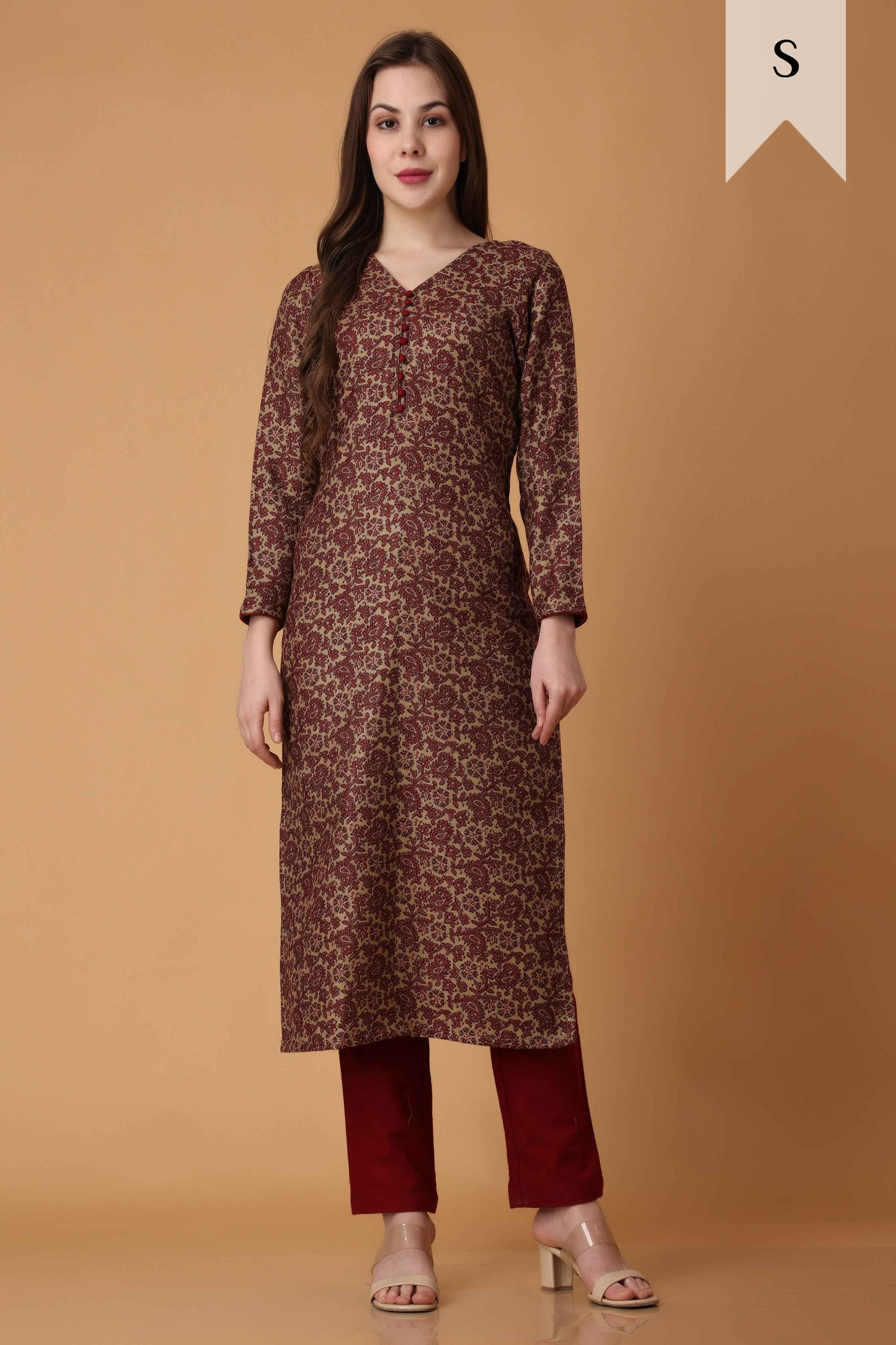 Maroon Delight Woollen Kurta Set