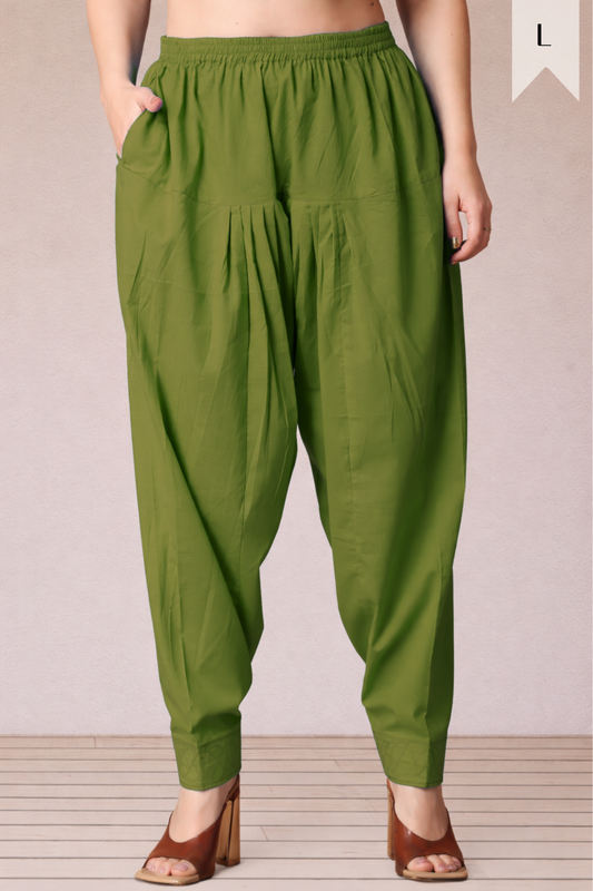 Mehandi Green Cotton Straight Salwar