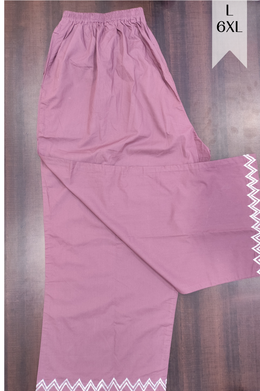 Dark Onion Embellished Cotton Palazzo