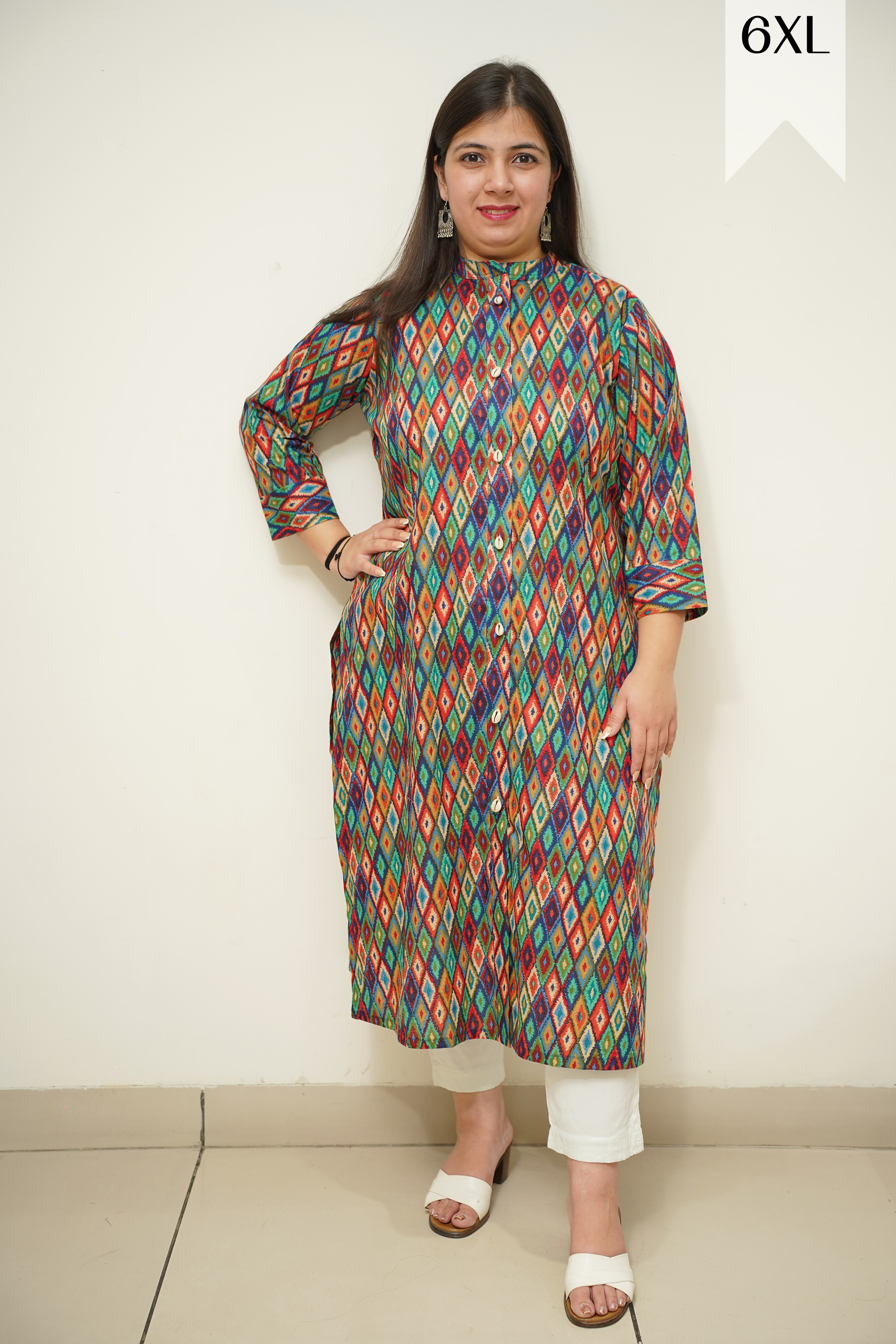 Vibrant Green Printed Cotton Kurti