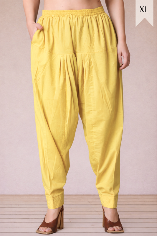 Lemon Cotton Straight Salwar