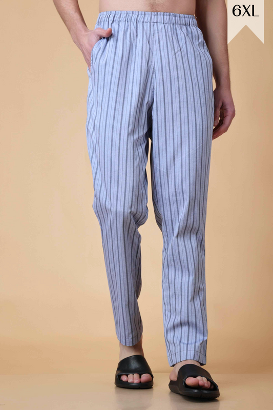 Gravel Grey Striped Cotton Pajama