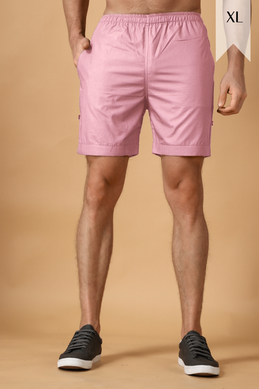 Baby Pink Cotton Shorts