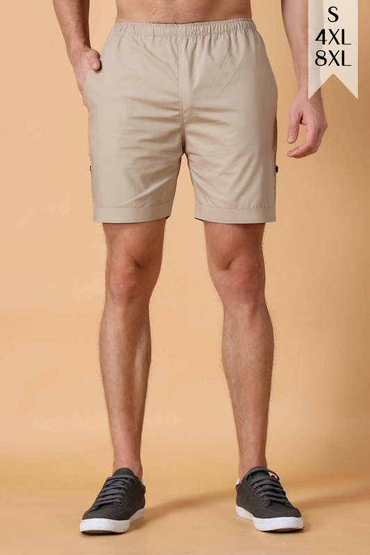 Beige Cotton Shorts