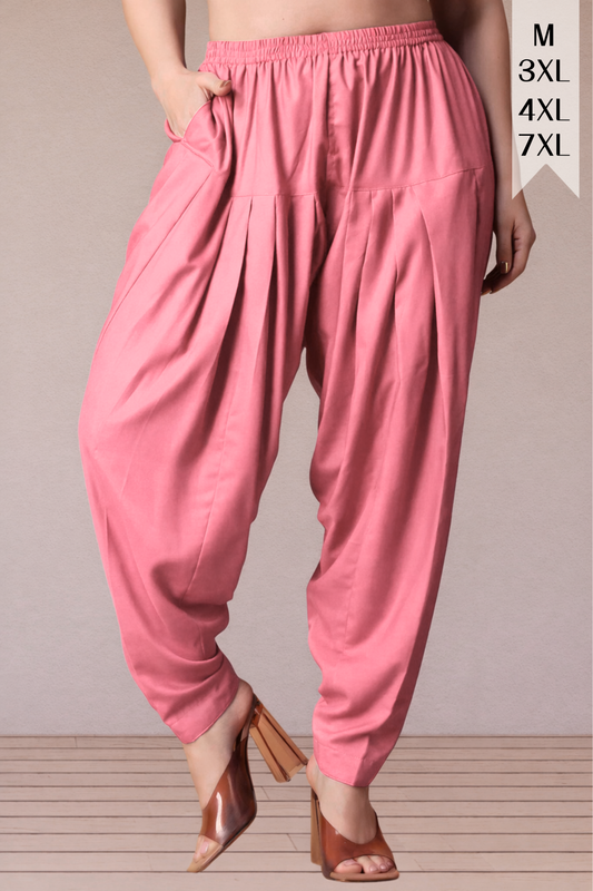 Pink Straight Rayon Salwar Pants