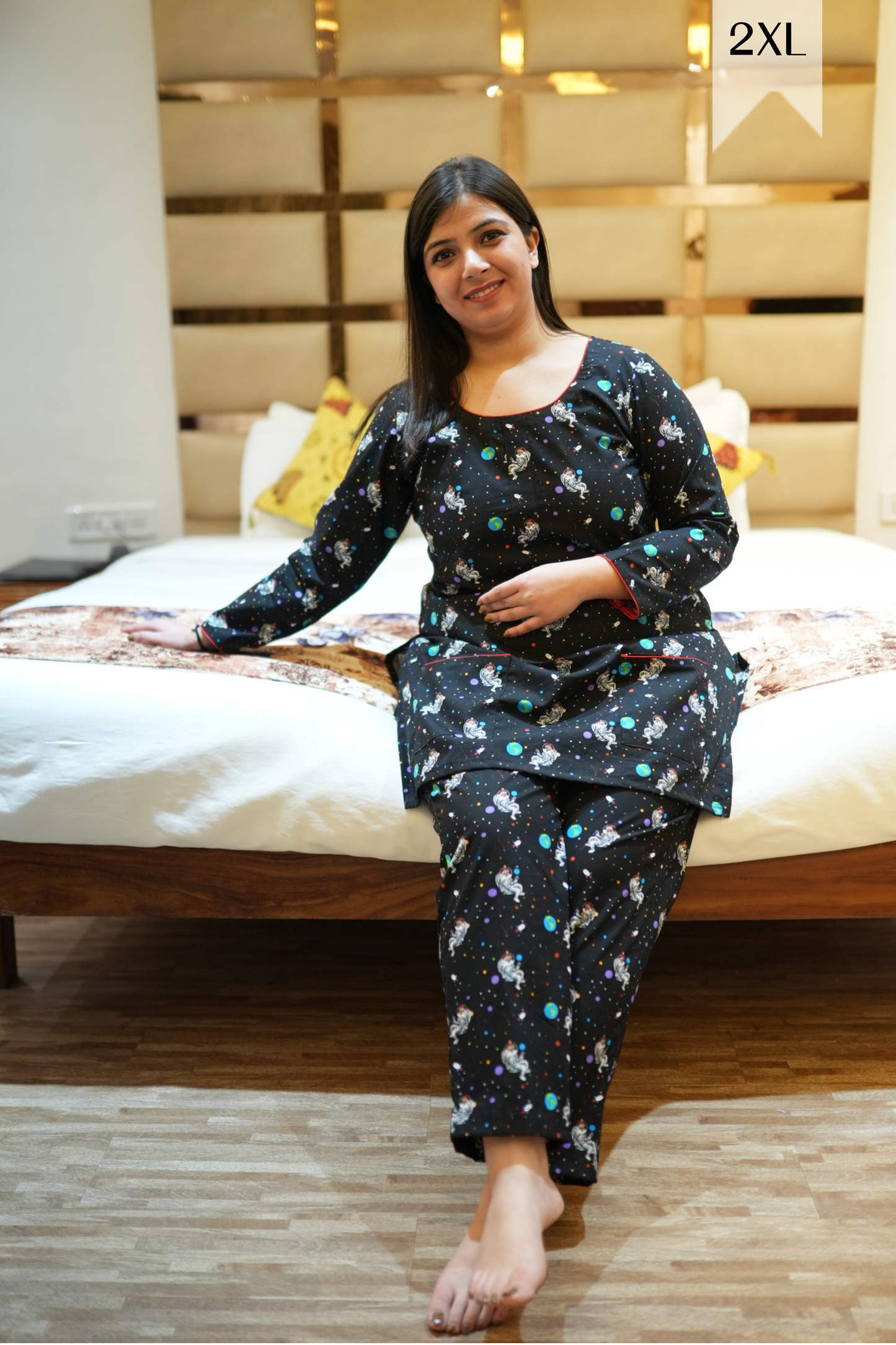 Buy Plus Size ​Cosmic Claus Woollen Night Suit At Apella | Sizes XS to 10 XL | India | Free Delivery | Customized