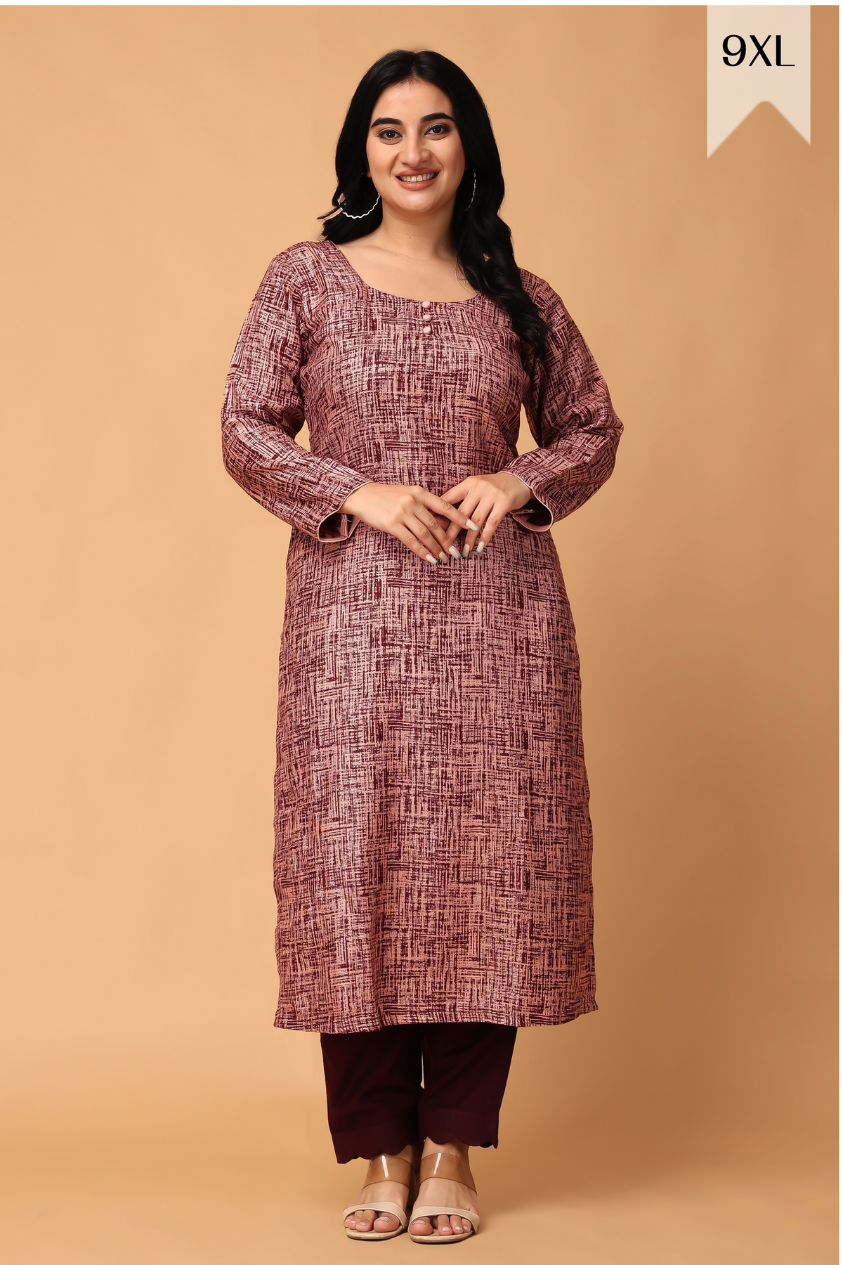 Buy Plus Size ​Merlot Embrace Woollen Kurta Set At Apella | Sizes XS to 10 XL | India | Free Delivery | Customized