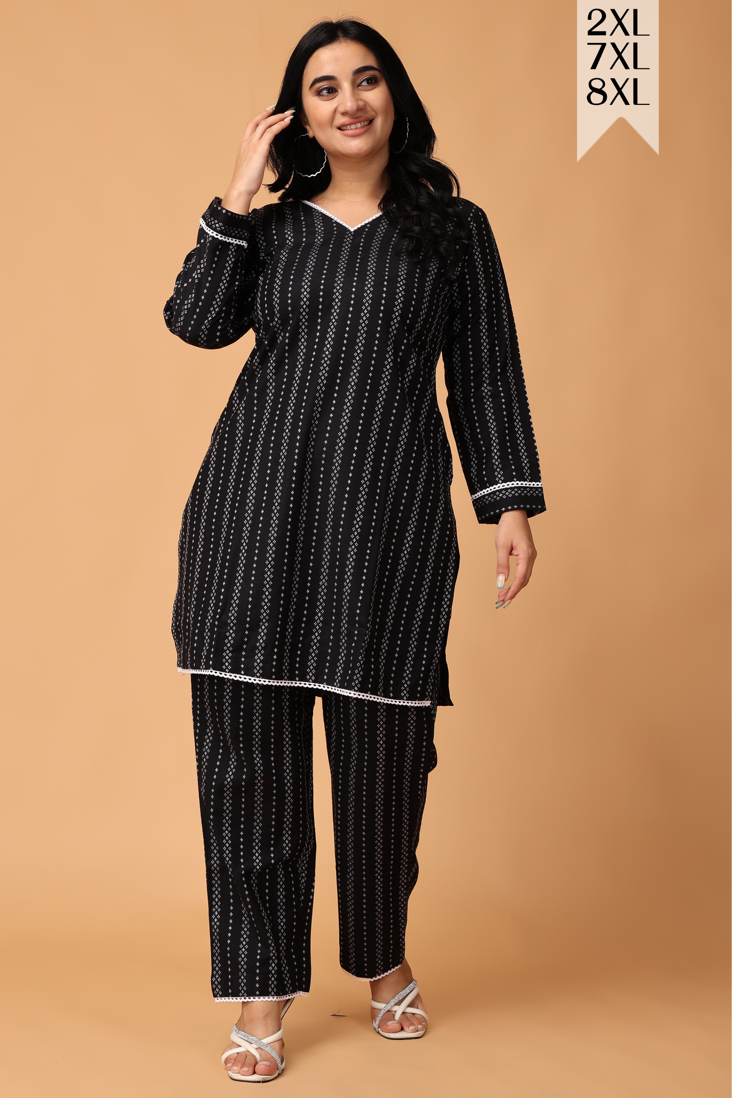 Buy Plus Size ​Cosmic Firelight Woollen Co-ord Set At Apella | Sizes XS to 10 XL | India | Free Delivery | Customized