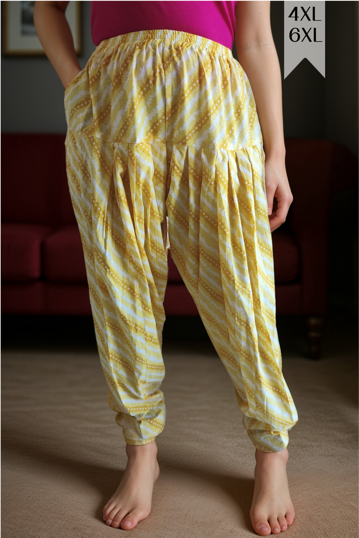 Yellow Leheriya Easy Fit Salwar
