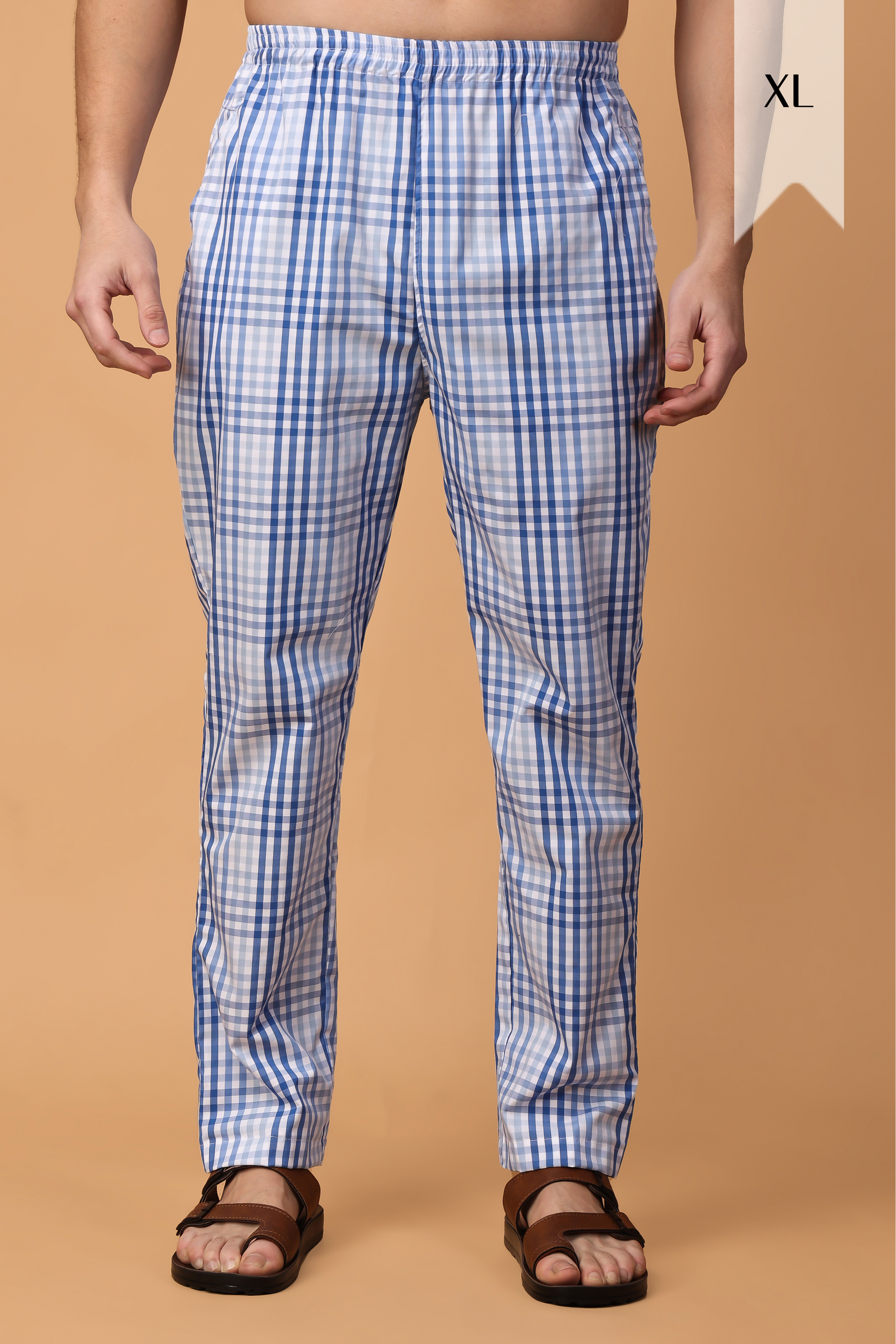 Buy Plus Size Ocean Checked Comfort Cotton Pajama Apella The