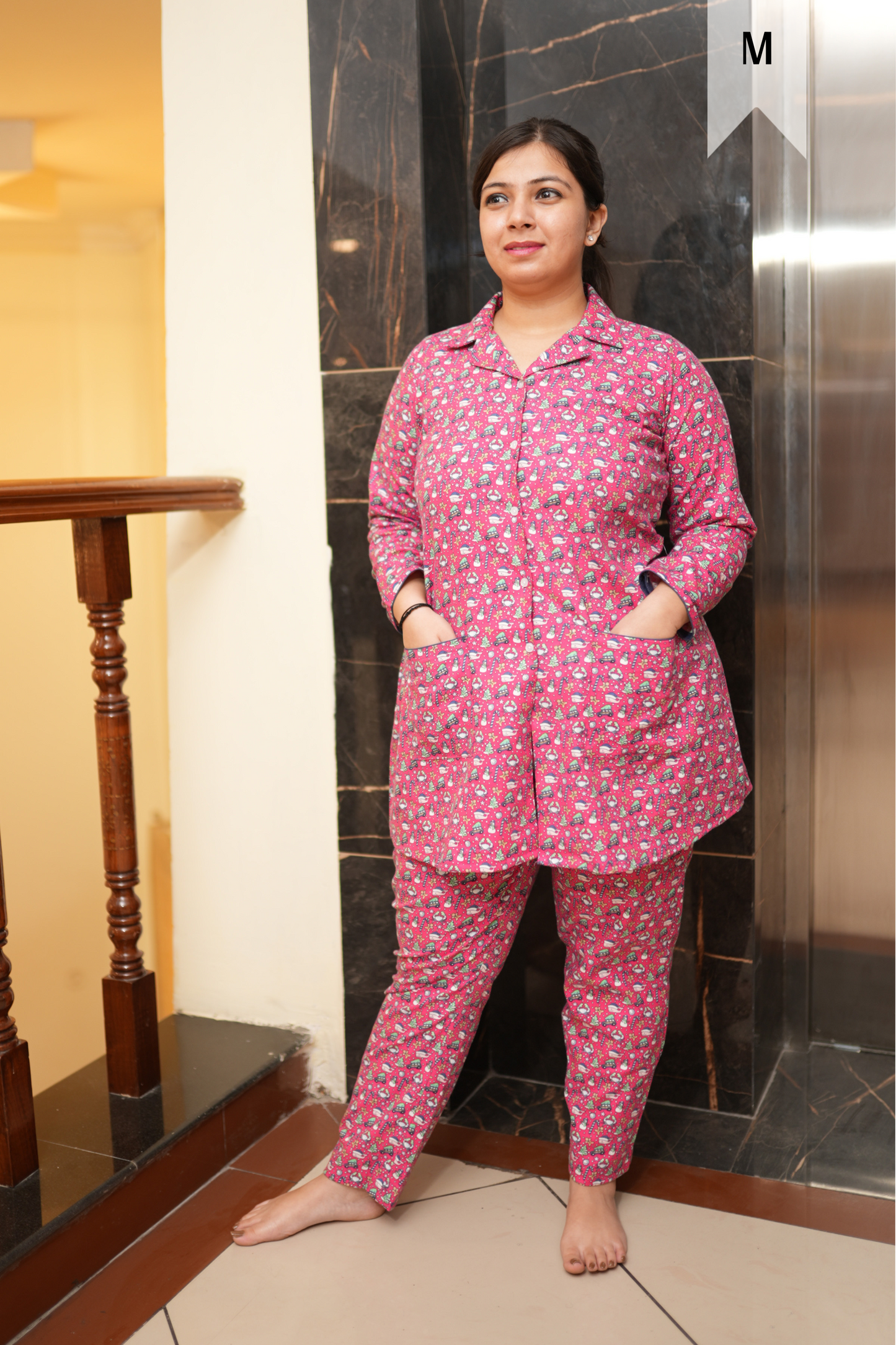 Buy Plus Size ​Merry Berry Woollen Night Suit At Apella | Sizes XS to 10 XL | India | Free Delivery | Customized