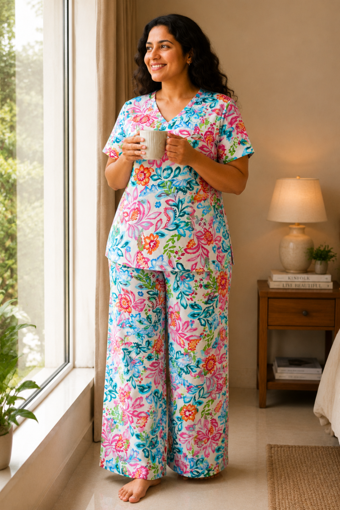 Painted Eden Rayon Night Suit