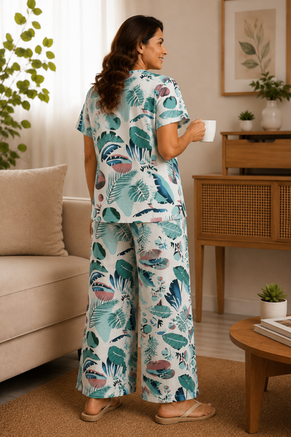 Palm Whisper Rayon Night Suit