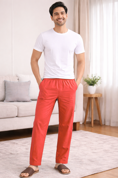 Pale Red Cotton Pajama