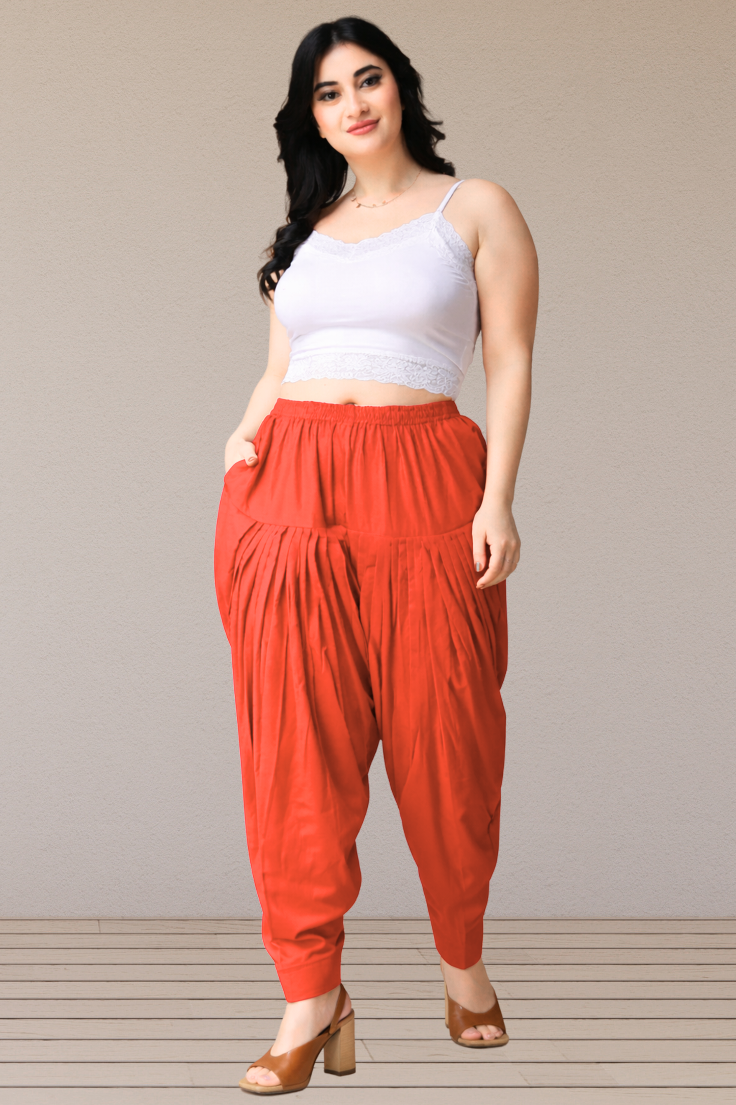 Pale Red Cotton Patiala Salwar