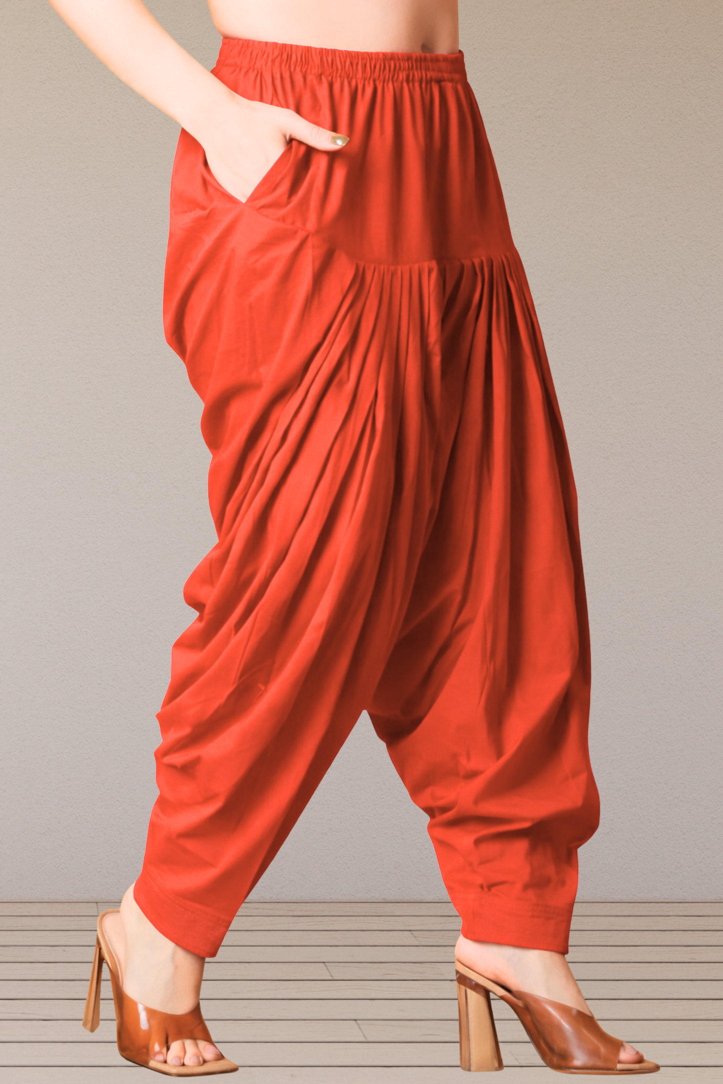 Pale Red Cotton Patiala Salwar