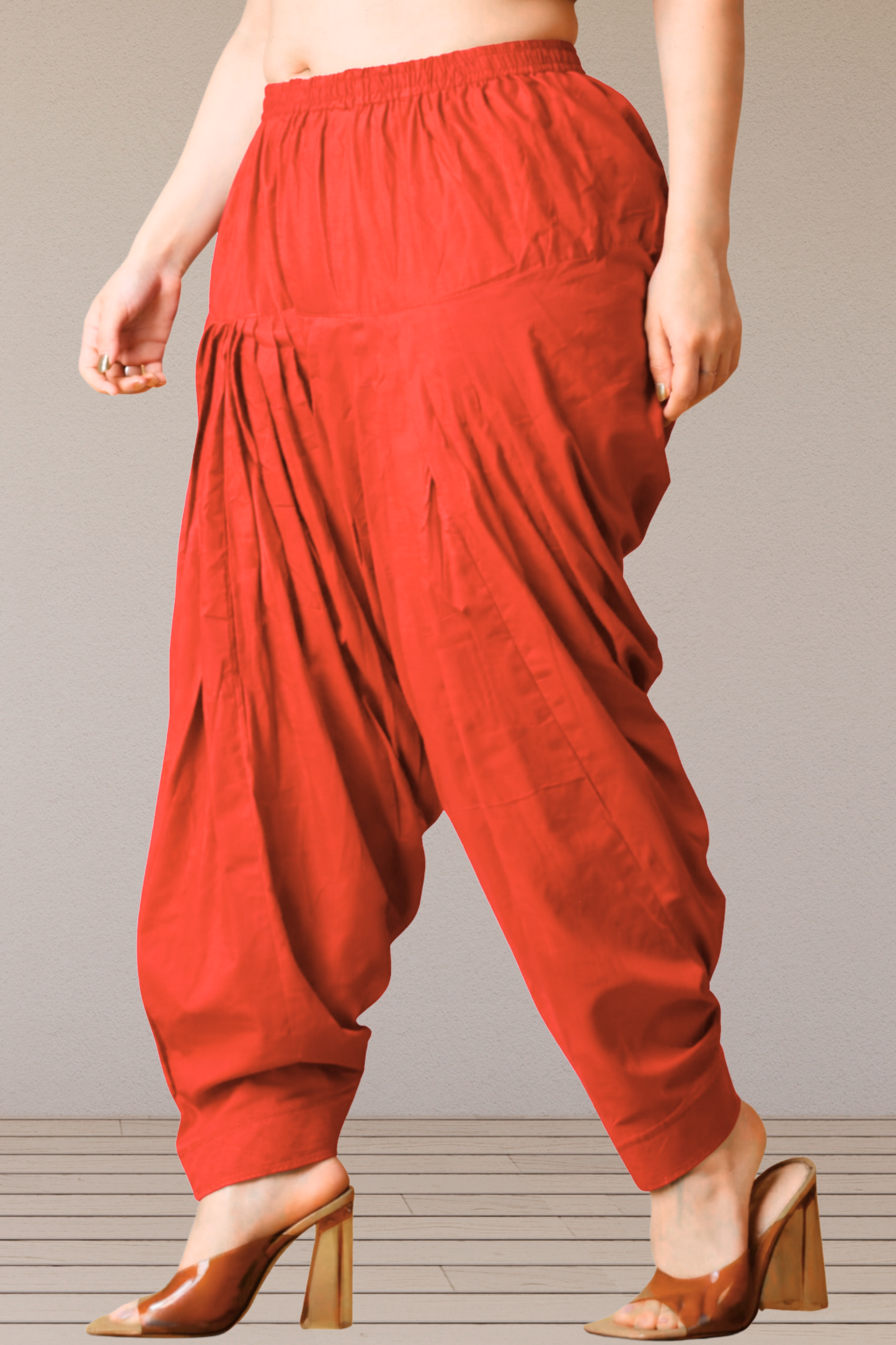 Pale Red Cotton Patiala Salwar