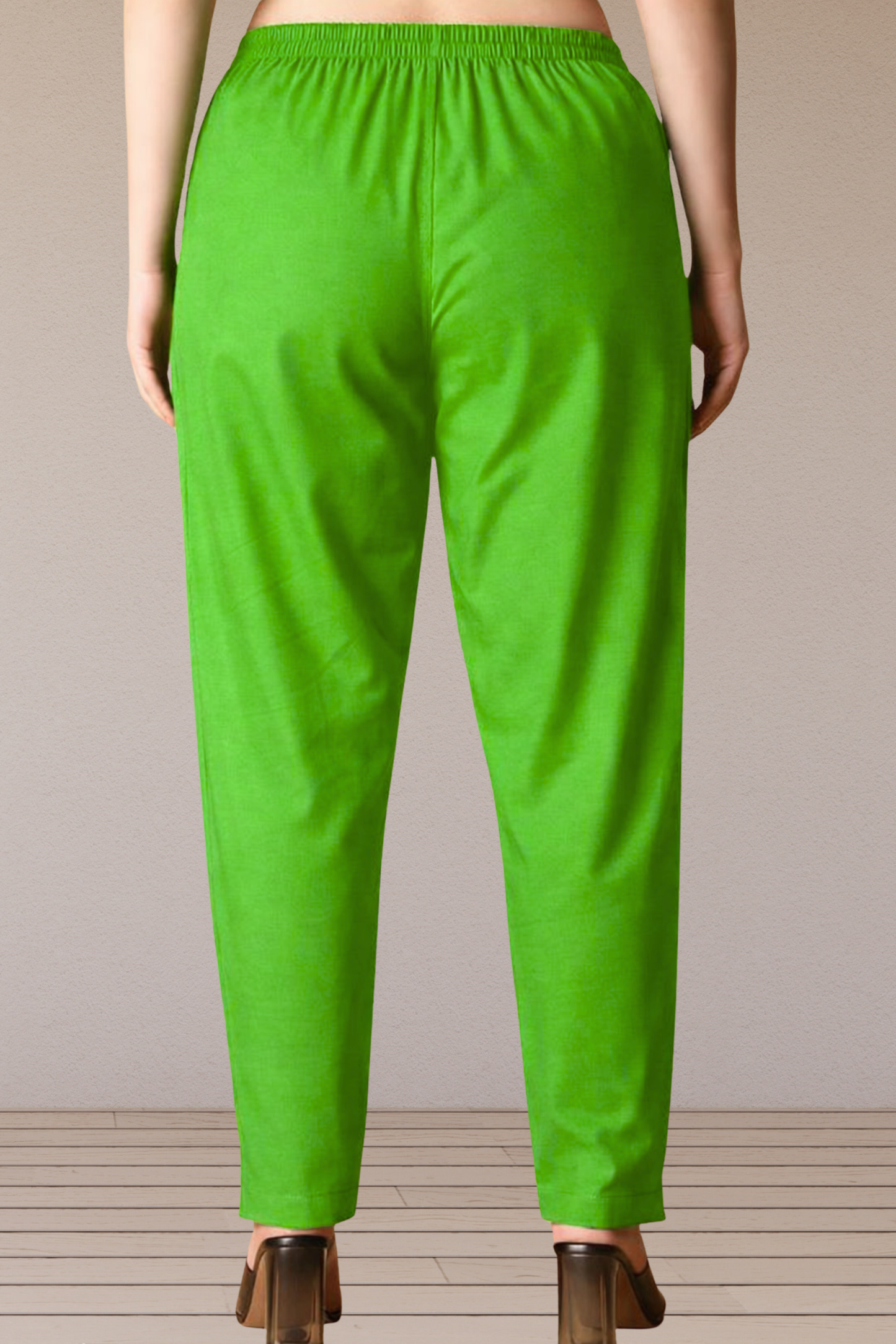 Parrot Green Poplin Cotton Pant