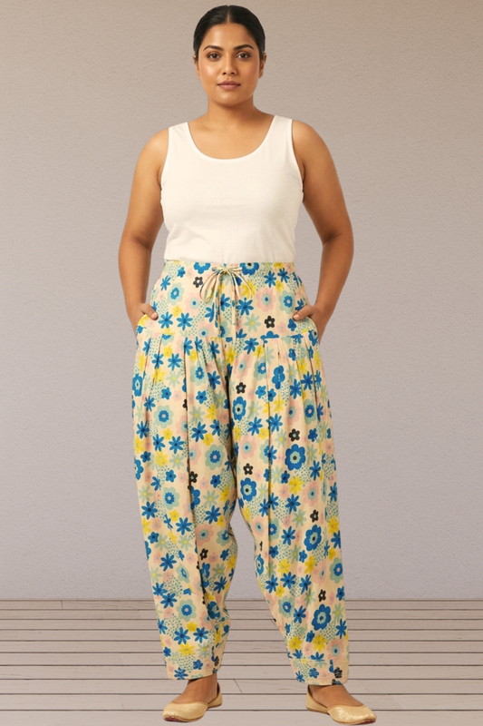 Pastel Bloom Cotton Printed Salwar
