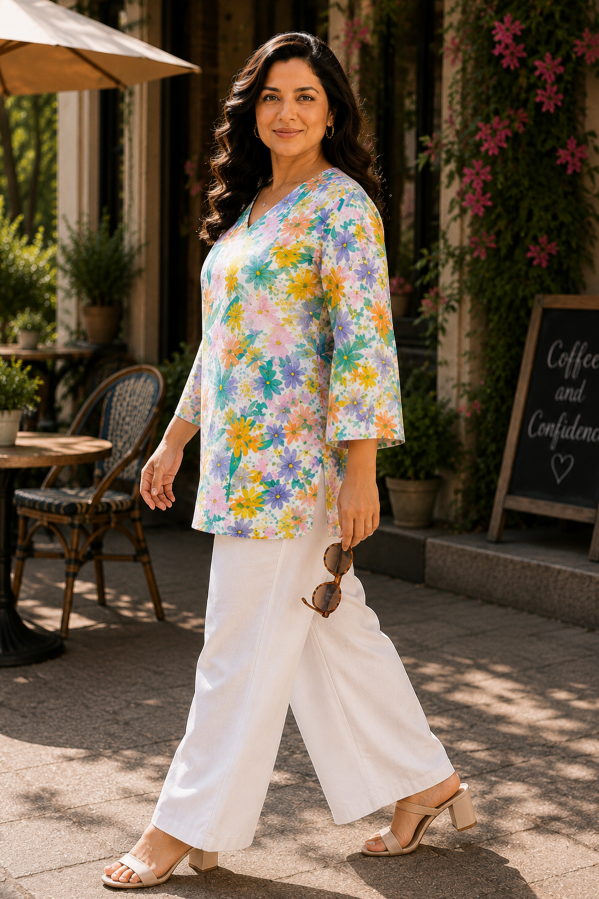 Pastel Bloom Floral Cotton Top