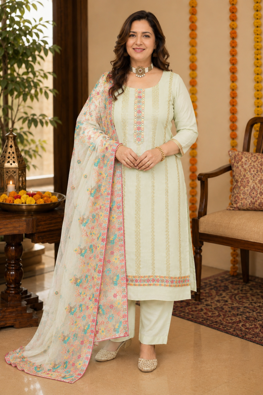 Pastel Pista Georgette Suit Set