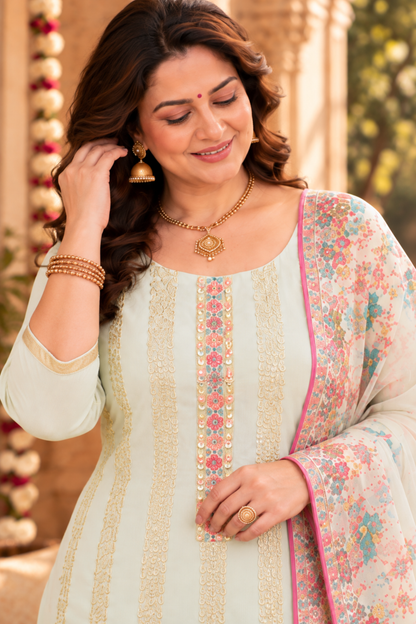 Pastel Pista Georgette Suit Set