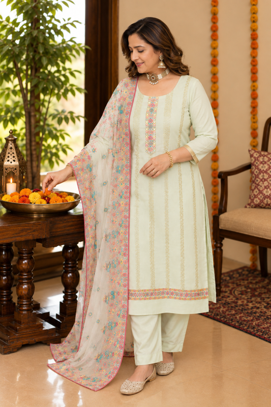 Pastel Pista Georgette Suit Set