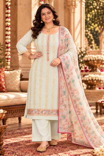 Pastel Pista Georgette Suit Set