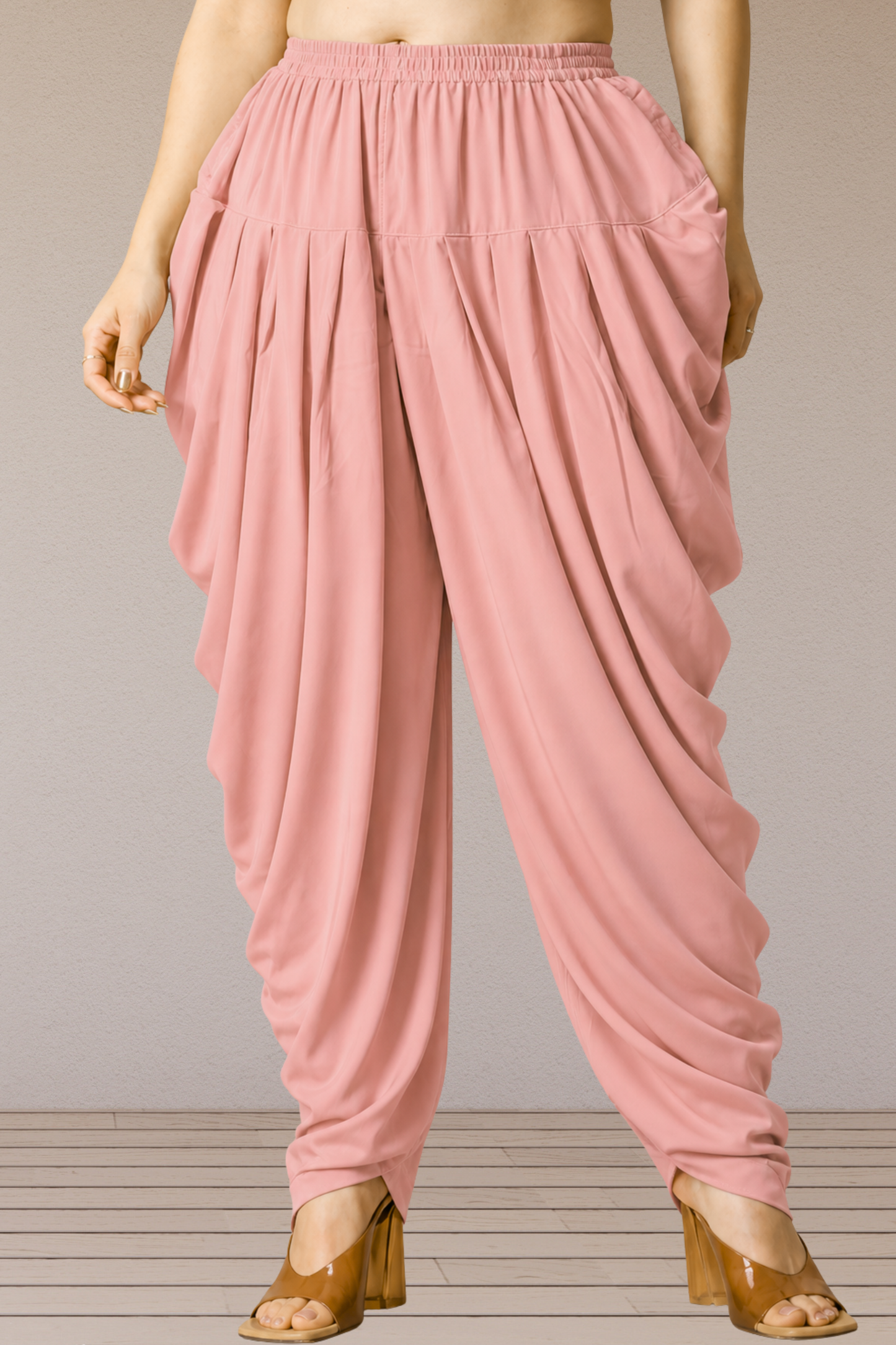 Peach Belted Dhoti Salwar