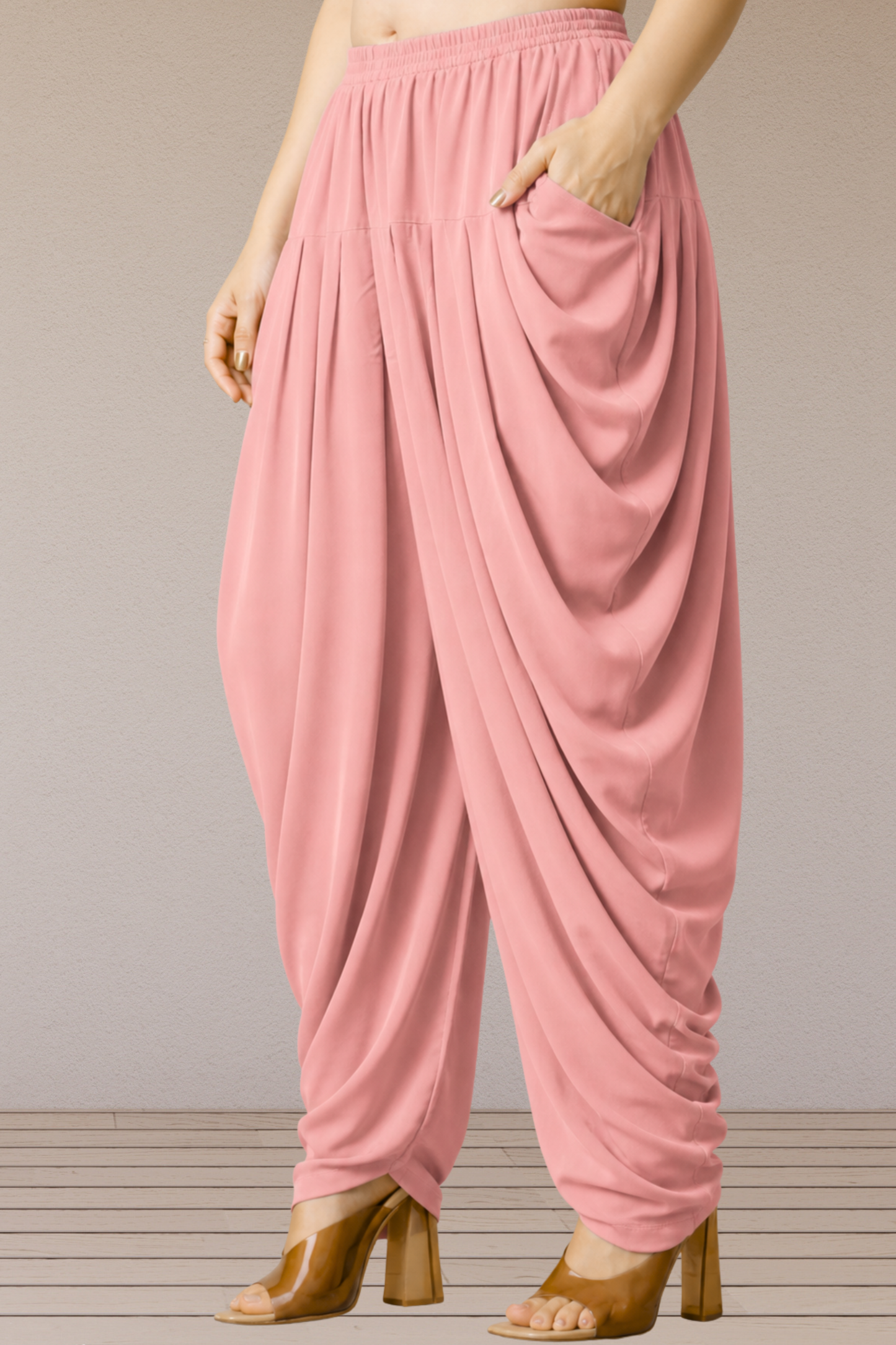 Peach Belted Dhoti Salwar
