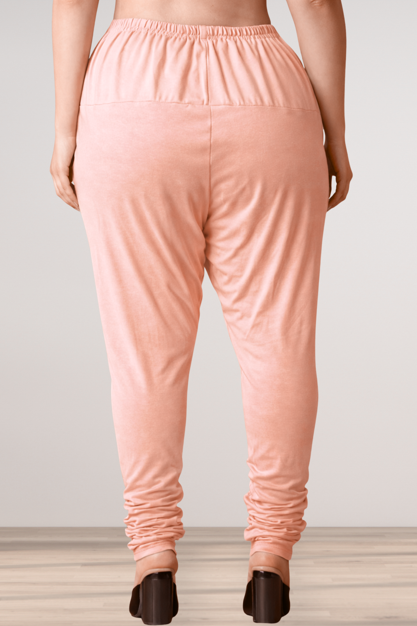 Peach Cotton Churidar Pants