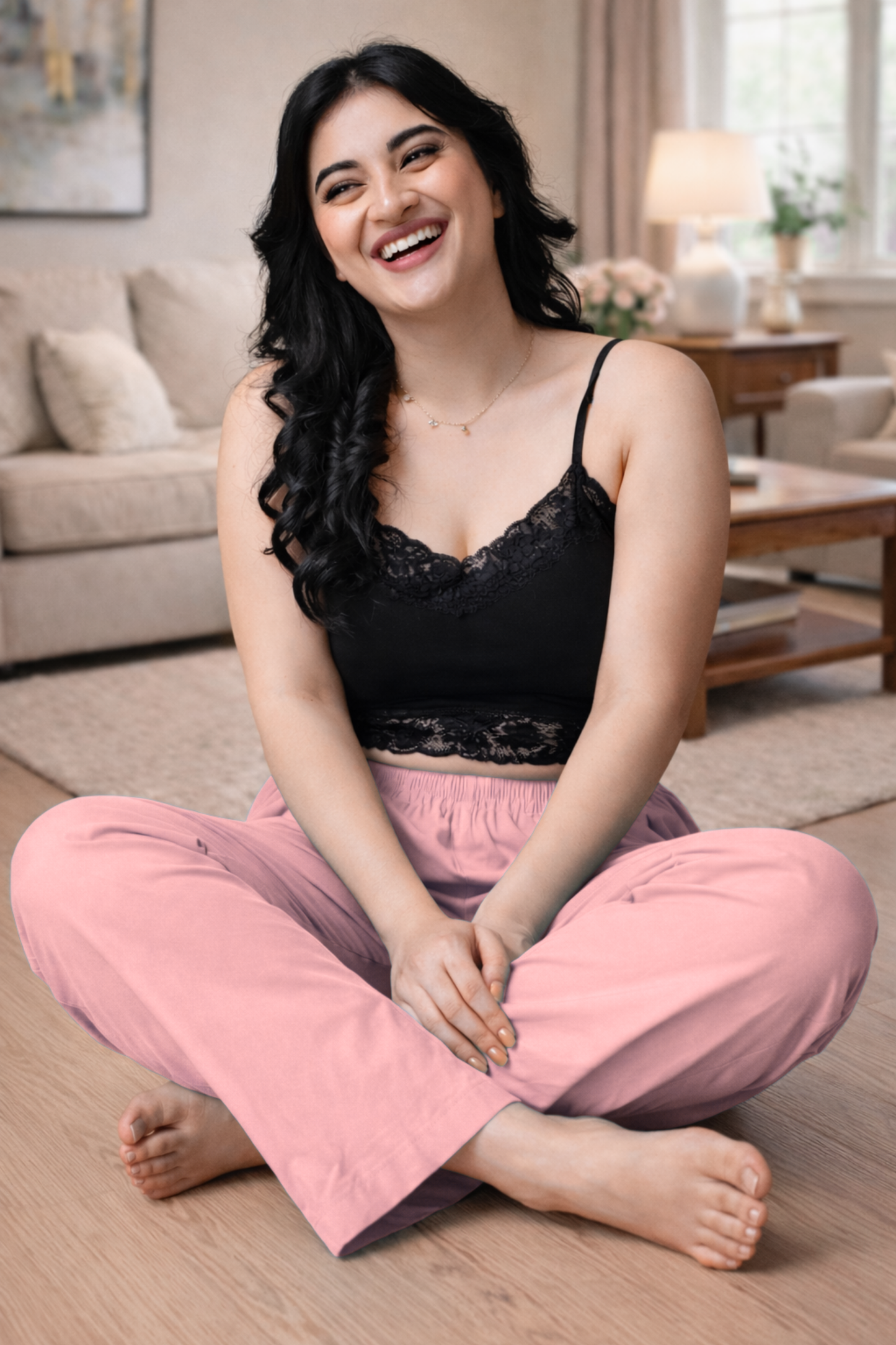 Peach Cotton Kurti Pant