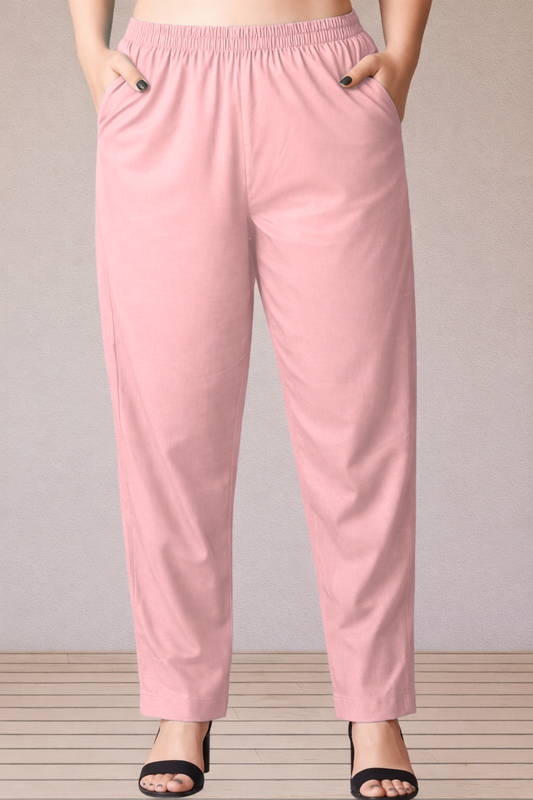 Peach Cotton Kurti Pant