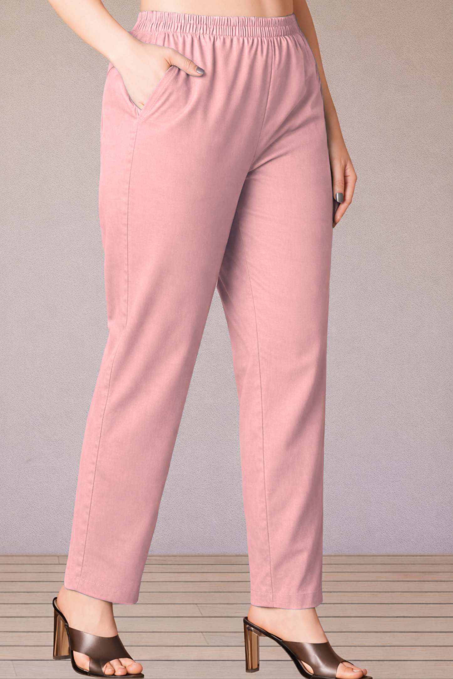 Peach Cotton Kurti Pant