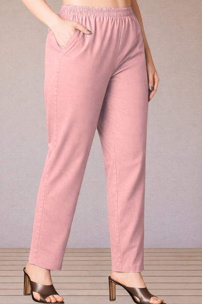 Peach Cotton Kurti Pant