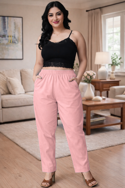 Peach Cotton Kurti Pant