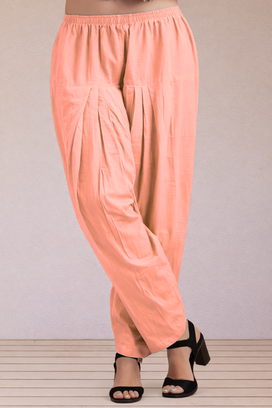 Peach Easy Fit Cotton Salwar