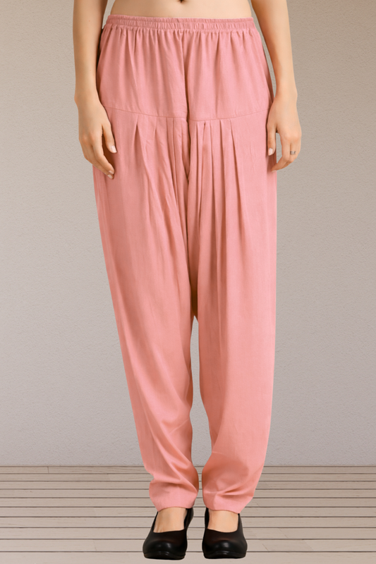 Peach Easy Fit Rayon Salwar